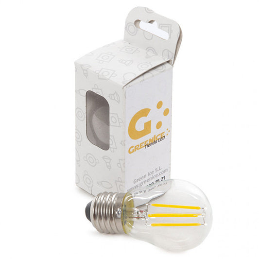 Lâmpada LED E27 4W 288Lm 2700ºK Filamento G45 Caixa Personalizada 40.000H [WO-LF-G45-E27-4W-WW-EP06]