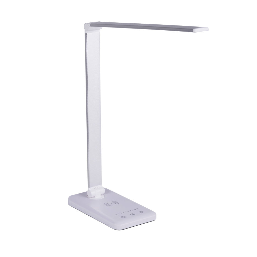 Luminária de mesa LED com carregador de telemóvel sem fios 6W 420Lm CCT (tom de luz regulável)