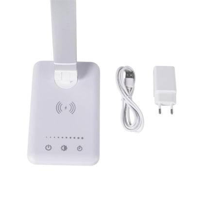 Luminária de mesa LED com carregador de telemóvel sem fios 6W 420Lm CCT (tom de luz regulável)